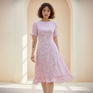 Faithfull The Brand Emelia Floral Midi Dress – Romantic Cottagecore - XS